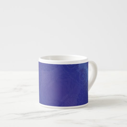 Annahme | Blue Indigo Violet Boho Medallions Espressotasse (Vorderseite Rechts)