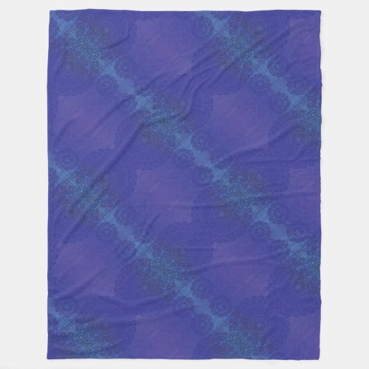 Annahme | Blue Indigo Violet Boho Medallions Fleecedecke (Vorderseite)