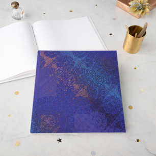 Annahme Blue Indigo Violet Boho Medallions Gästebuch