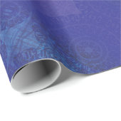 Annahme | Blue Indigo Violet Boho Medallions Geschenkpapier (Rolleneckpunkt)