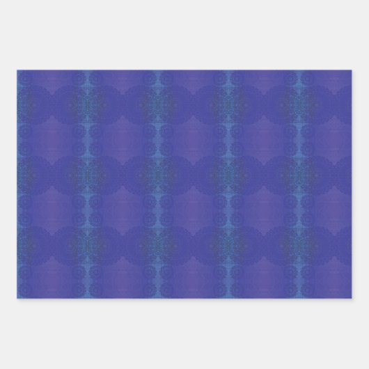 Annahme | Blue Indigo Violet Boho Medallions Geschenkpapier Set (Vorderseite 2)