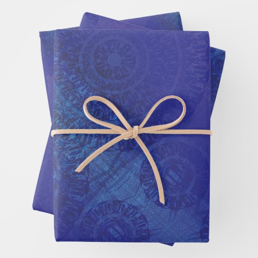 Annahme | Blue Indigo Violet Boho Medallions Geschenkpapier Set (Beispiel)