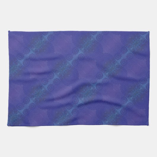 Annahme | Blue Indigo Violet Boho Medallions Geschirrtuch (Horizontal)