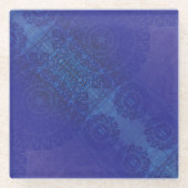 Annahme | Blue Indigo Violet Boho Medallions Glasuntersetzer (Vorderseite)