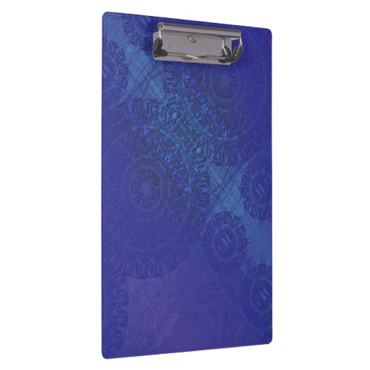 Annahme | Blue Indigo Violet Boho Medallions Klemmbrett (Rechts)