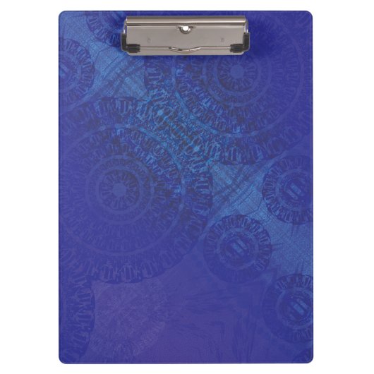 Annahme | Blue Indigo Violet Boho Medallions Klemmbrett (Vorderseite)