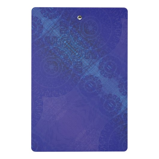Annahme | Blue Indigo Violet Boho Medallions Mini Klemmbrett (Rückseite)