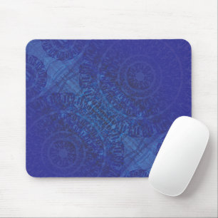 Annahme   Blue Indigo Violet Boho Medallions Mousepad