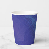 Annahme | Blue Indigo Violet Boho Medallions Pappbecher (Rückseite)