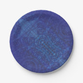 Annahme | Blue Indigo Violet Boho Medallions Pappteller (Vorderseite)