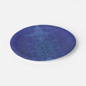 Annahme | Blue Indigo Violet Boho Medallions Pappteller (Schrägansicht)