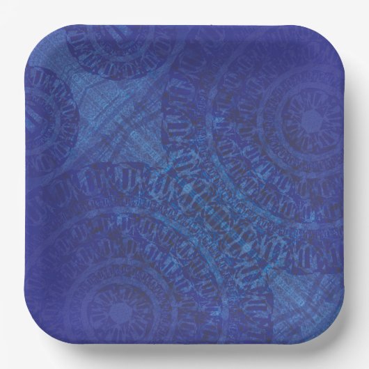 Annahme | Blue Indigo Violet Boho Medallions Pappteller (Vorderseite)