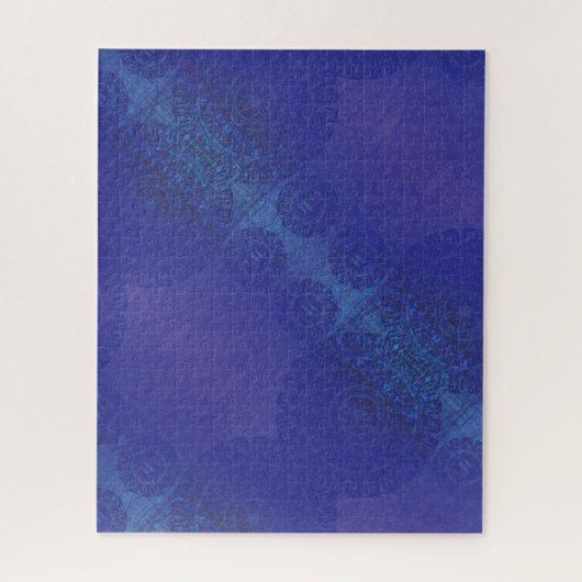 Annahme | Blue Indigo Violet Boho Medallions Puzzle (Vertikal)