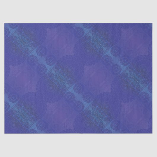 Annahme | Blue Indigo Violet Boho Medallions Seidenpapier (Vorderseite)