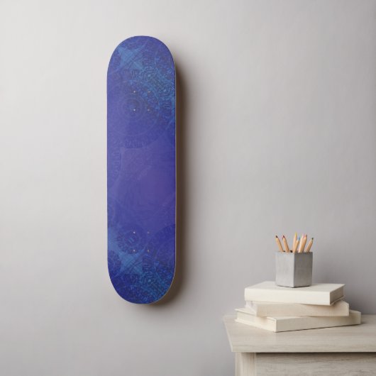 Annahme | Blue Indigo Violet Boho Medallions Skateboard (Wandkunst)
