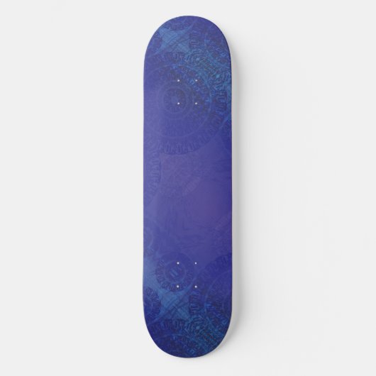 Annahme | Blue Indigo Violet Boho Medallions Skateboard (Vorderseite)