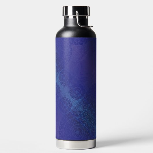 Annahme | Blue Indigo Violet Boho Medallions Trinkflasche (links)
