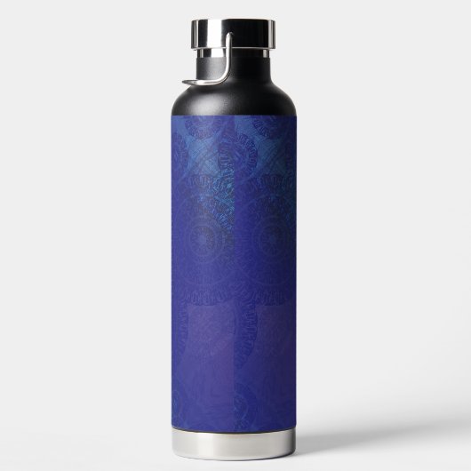 Annahme | Blue Indigo Violet Boho Medallions Trinkflasche (Rechts)