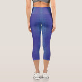 Annahme | Blue Indigo Violet Shibori Muster Capri Leggings (Rückseite)