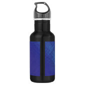 Annahme | Blue Indigo Violet Shibori Muster Edelstahlflasche (Rückseite)