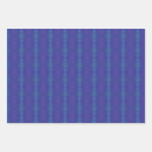 Annahme | Blue Indigo Violet Shibori Muster Geschenkpapier Set (Vorderseite 3)