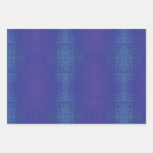 Annahme | Blue Indigo Violet Shibori Muster Geschenkpapier Set (Vorderseite)