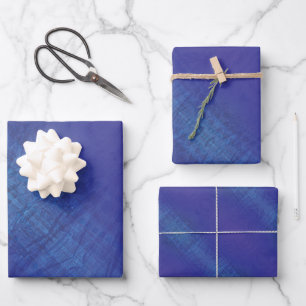 Annahme   Blue Indigo Violet Shibori Muster Geschenkpapier Set