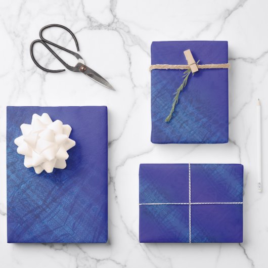 Annahme | Blue Indigo Violet Shibori Muster Geschenkpapier Set (Vorderseite)