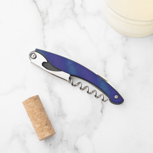 Annahme | Blue Indigo Violet Shibori Muster Kellnermesser (Vorderseite)
