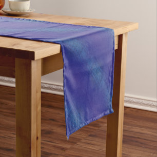 Annahme   Blue Indigo Violet Shibori Muster Kurzer Tischläufer