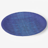 Annahme | Blue Indigo Violet Shibori Muster Pappteller (Schrägansicht)