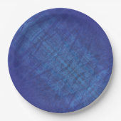 Annahme | Blue Indigo Violet Shibori Muster Pappteller (Vorderseite)