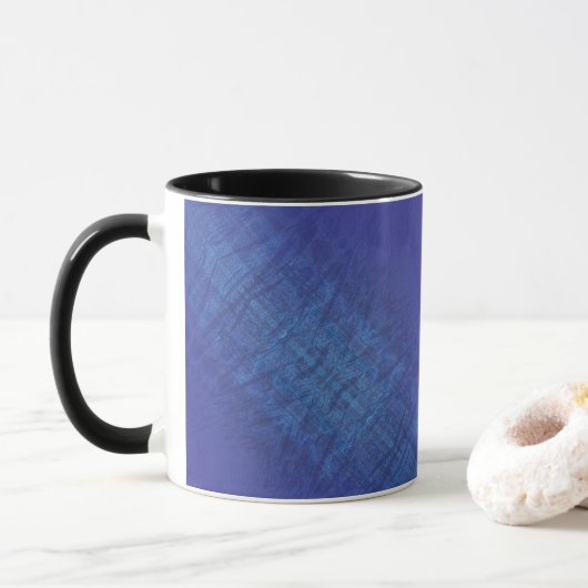 Annahme | Blue Indigo Violet Shibori Muster Tasse (Mit Donut)