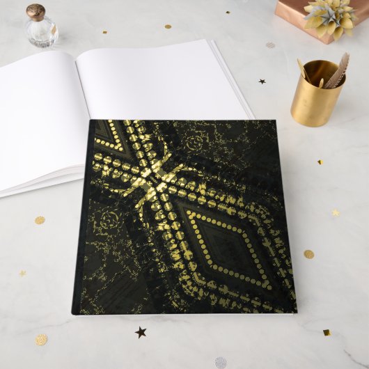 Annahme | Dark Boho Texture Gästebuch (Vorderseite Offen)