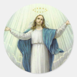 Annahme der gesegneten Jungfrau Mary Runder Aufkleber