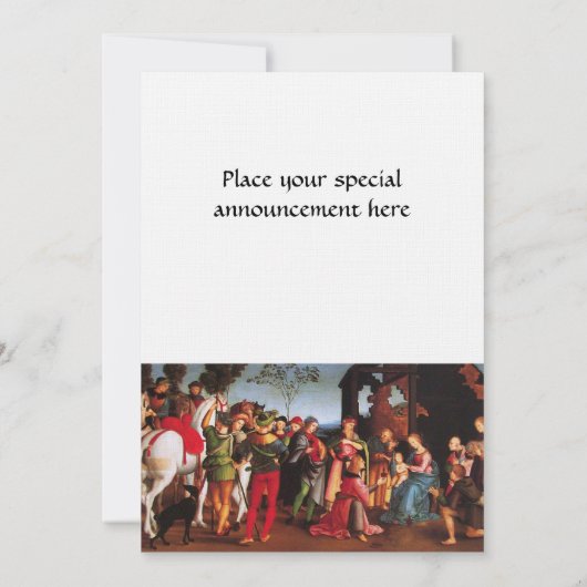 ANNAHME DER MAGI-Leinen Einladung (Rückseite)