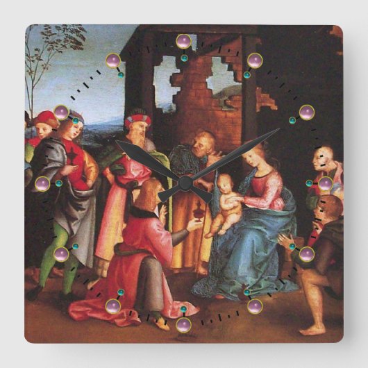 ANNAHME DES MAGI QUADRATISCHE WANDUHR (Vorderseite)