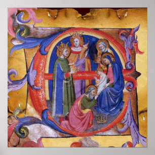 ANNAHME DES MONOGRAMM FÜR DAS PARCHMENT MAGI POSTER