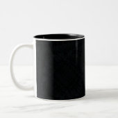 Annahme | dunkle geometrische Textur Zweifarbige Tasse (Links)