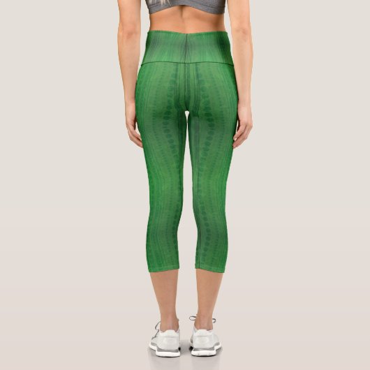 Annahme | Green Eclectic Boho Muster Capri Leggings (Rückseite)