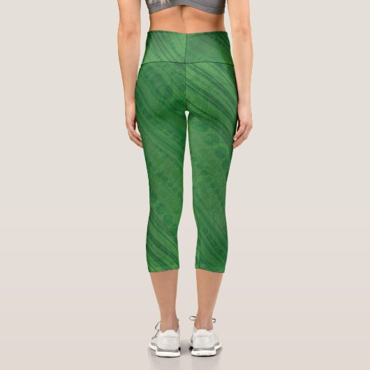 Annahme | Green Eclectic Boho Muster Capri Leggings (Rückseite)