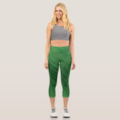 Annahme | Green Eclectic Boho Muster Capri Leggings (Vorderseite)