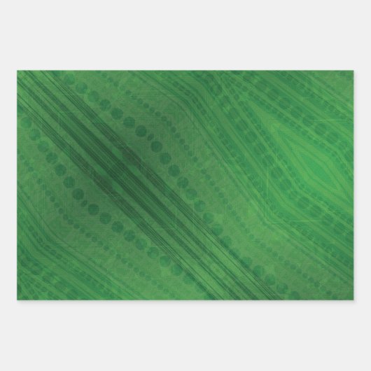 Annahme | Green Eclectic Boho Muster Geschenkpapier Set (Vorderseite)