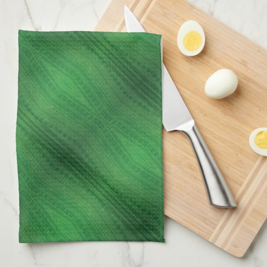 Annahme | Green Eclectic Boho Muster Geschirrtuch (Viertel Falte)