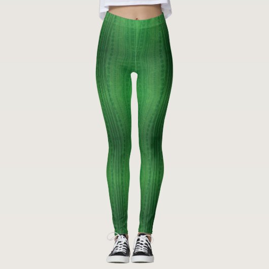 Annahme | Green Eclectic Boho Muster Leggings (Vorderseite)