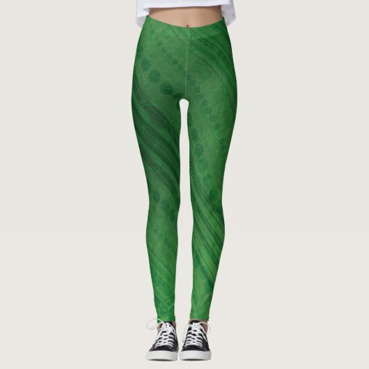 Annahme | Green Eclectic Boho Muster Leggings (Vorderseite)