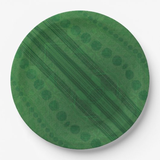 Annahme | Green Eclectic Boho Muster Pappteller (Vorderseite)