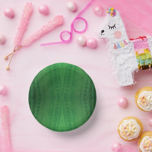 Annahme | Green Eclectic Boho Muster Pappteller (Party)