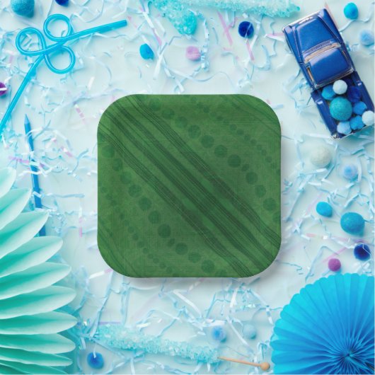 Annahme | Green Eclectic Boho Muster Pappteller (Party)