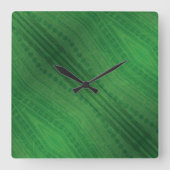 Annahme | Green Eclectic Boho Muster Quadratische Wanduhr (Vorderseite)